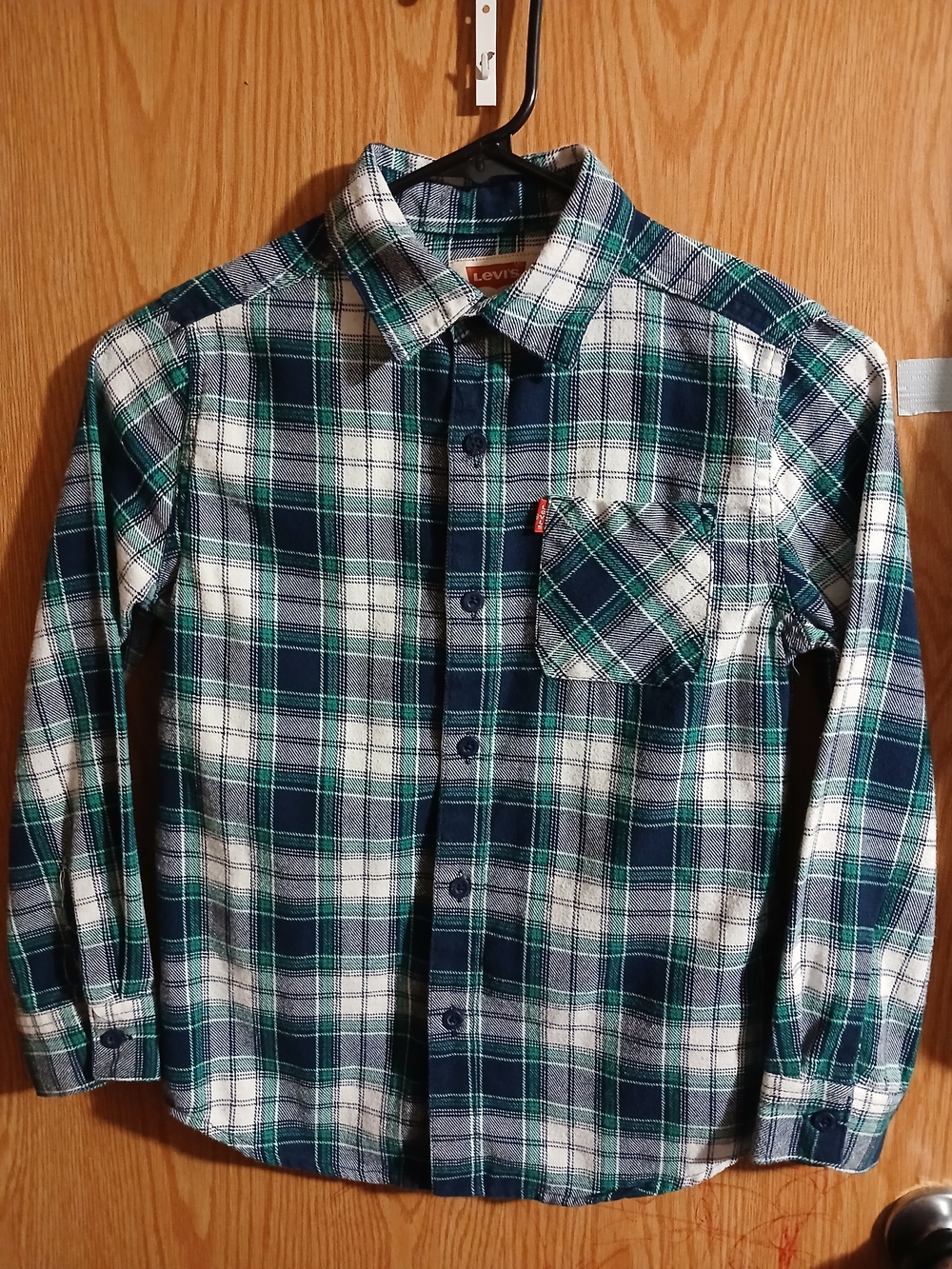 Levi's Green and Blue Plaid Button-Down Shirt - Picture 2 of 2